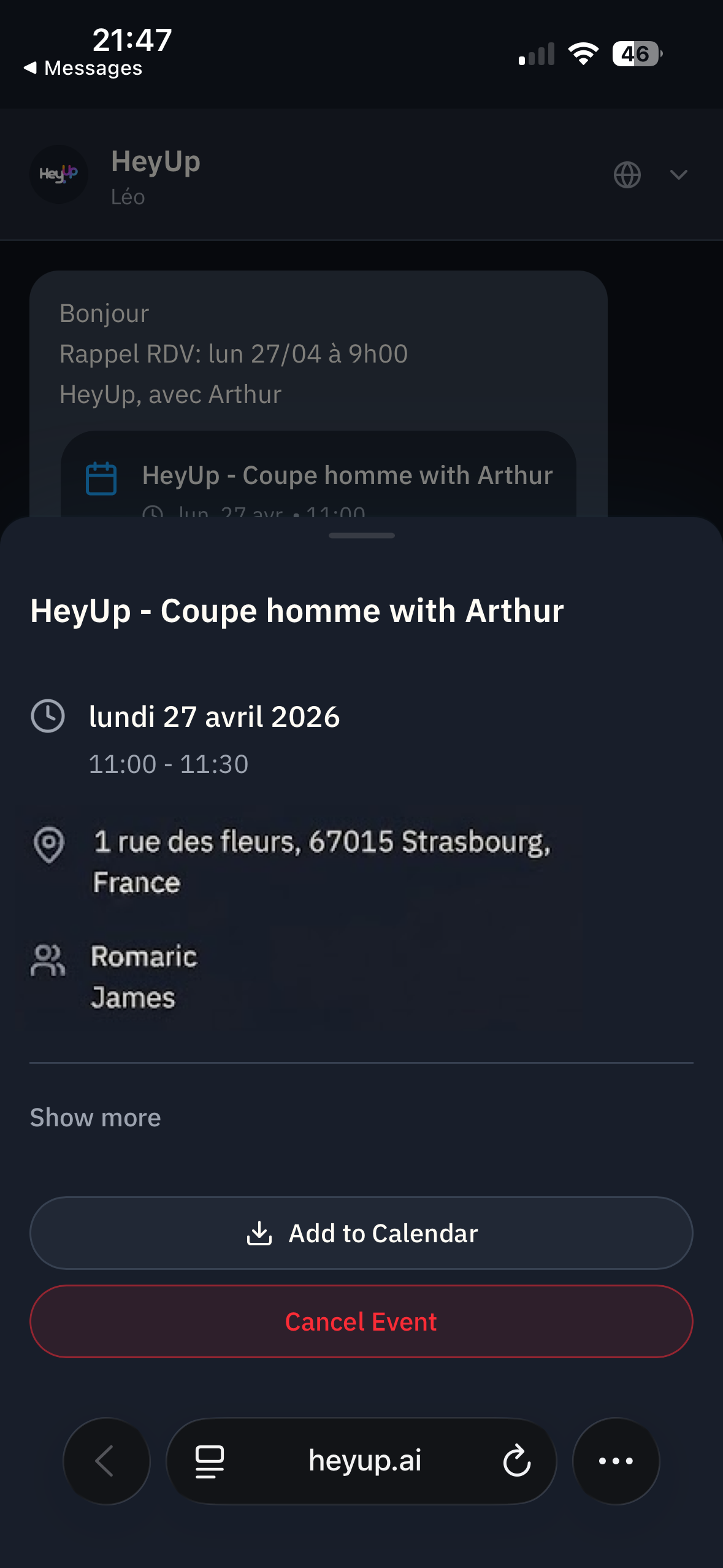 Customer booking experience