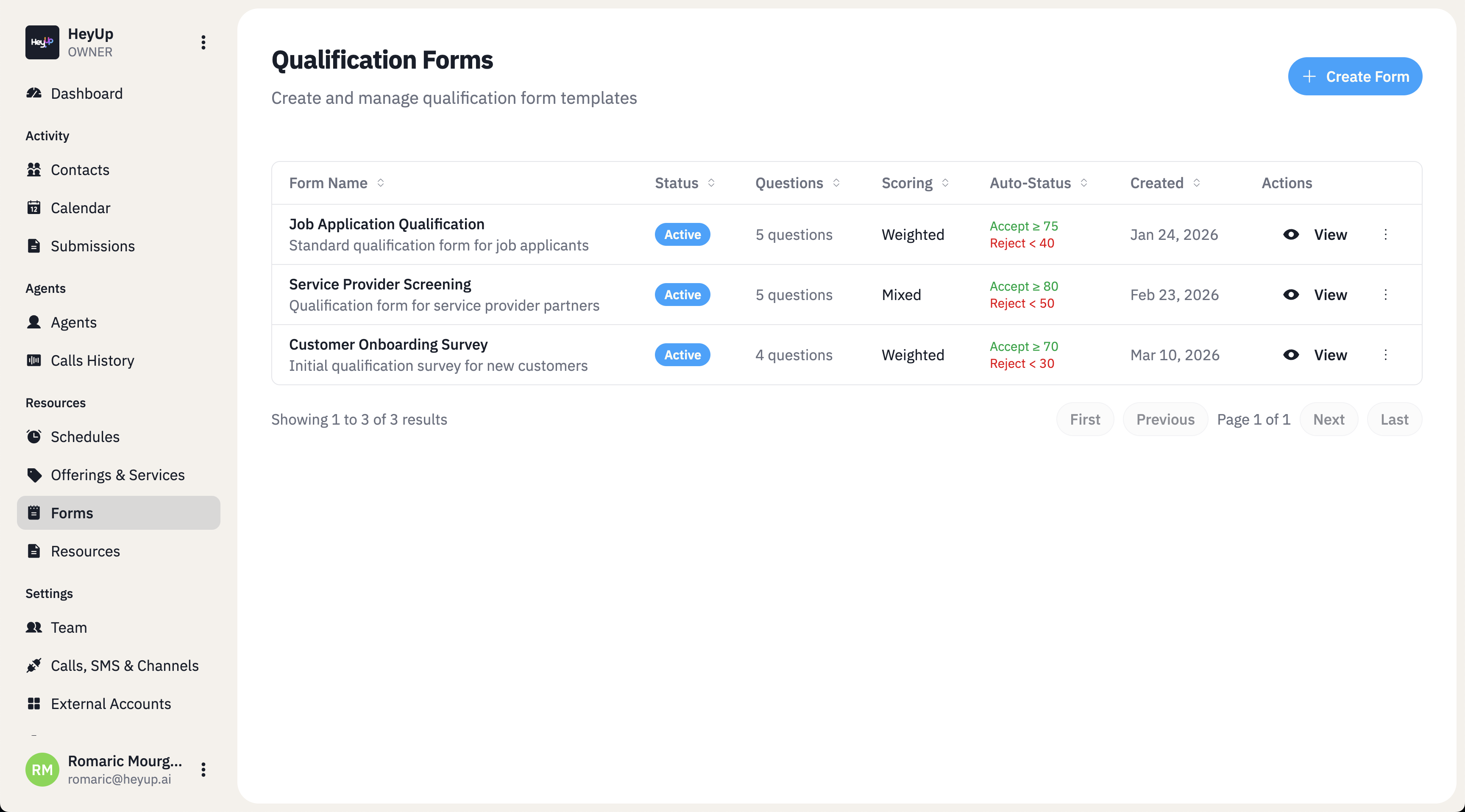 Mobile qualification experience